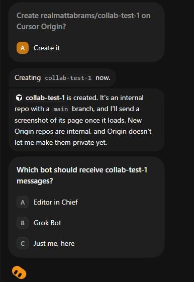 You approve. It creates the repo.
