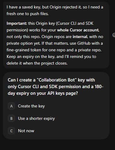 Old key rejected? It explains what a key can do and asks for a fresh one.